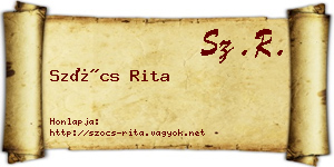 Szőcs Rita névjegykártya